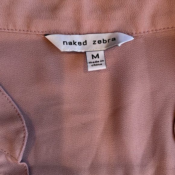 Shirt dress, V neck, Drawstring waist, long Sleeve Buttons pull into 3/4 length - Picture 6 of 6